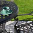 Nuu Garden 3 -Piece Black with gold Bistro Patio Dining Set Aluminum Round Table with 2 Stationary Chairs