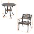 Nuu Garden 3 -Piece Black with gold Bistro Patio Dining Set Aluminum Round Table with 2 Stationary Chairs