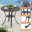 Nuu Garden 3 -Piece Black with gold Bistro Patio Dining Set Aluminum Round Table with 2 Stationary Chairs