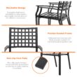 Nuu Garden 7 -Piece Black Patio Dining Set Iron Rectangle Table with 6 Stackable Stationary Chairs