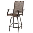 Nuu Garden 5 -Piece Black Bar Height Patio Dining Set Iron Square Table with 4 Brown Swivel Chairs