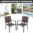 Nuu Garden 5 -Piece Black Wicker Patio Dining Set Iron Square Table with 4 Stationary Chairs