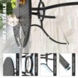 Nuu Garden 5 -Piece Black Patio Dining Set Iron Round Table with 4 Red Cushions Swivel Chairs