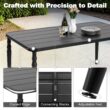 Nuu Garden Dining Chair And Table Set 7 -Piece Black Patio Dining Set Iron Rectangle Table with 6 Brown Stationary and Motion Chairs