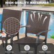Nuu Garden 5 -Piece Black Wicker Patio Dining Set Iron Round Table with 4 Stationary Chairs