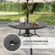 Nuu Garden 5 -Piece Black Wicker Patio Dining Set Iron Round Table with 4 Stationary Chairs