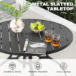 Nuu Garden 5 -Piece Black Wicker Patio Dining Set Iron Round Table with 4 Stationary Chairs