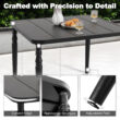 Nuu Garden 5 -Piece Black Patio Dining Set Iron Square Table with 4 Gray C-spring Chairs