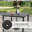 Nuu Garden 5 -Piece Black Patio Dining Set Iron Square Table with 4 Gray C-spring Chairs