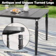 Nuu Garden 5 -Piece Black Patio Dining Set Iron Square Table with 4 Gray C-spring Chairs