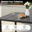 Nuu Garden 5 -Piece Black Patio Dining Set Iron Square Table with 4 Gray C-spring Chairs