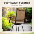 Sunshine Valley Outdoor Bistro Set 3 -Piece Black Balcony Height Patio Dining Set Steel Square Table with 2 Brown Swivel Chairs