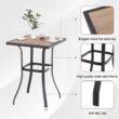 Sunshine Valley Outdoor Bistro Set 3 -Piece Black Balcony Height Patio Dining Set Steel Square Table with 2 Brown Swivel Chairs