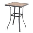 Sunshine Valley Outdoor Table and Chairs 3 -Piece Black Balcony Height Patio Dining Set Steel Square Table with 2 Gray Swivel Chairs