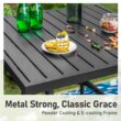 Sunshine Valley Outdoor Bistro Set 3 -Piece Black Rattan Counter height Steel Square Table with 2 Gray Cushions Swivel Chairs