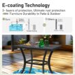 Sunshine Valley Outdoor Bistro Set 3 -Piece Black Rattan Counter height Steel Square Table with 2 Gray Cushions Swivel Chairs