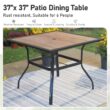 Sunshine Valley Outdoor Table and Chairs 5 -Piece Black Patio Dining Set Steel Square Table with 4 Tan Stationary Chairs