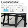 Sunshine Valley Outdoor Table and Chairs 5 -Piece Black Patio Dining Set Steel Square Table with 4 Tan Stationary Chairs