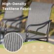 Sunshine Valley Outdoor Table and Chairs 7 -Piece Black Patio Dining Set Steel Rectangle Table with 6 Gray Stationary Chairs
