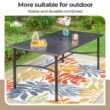 Sunshine Valley Outdoor Table and Chairs 7 -Piece Black Patio Dining Set Steel Rectangle Table with 6 Gray Stationary Chairs