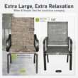 Sunshine Valley Outdoor Table and Chairs 5 -Piece Black Patio Dining Set Steel Square Table with 4 Brown Stationary Chairs