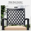 Sunshine Valley Outdoor Table and Chairs 5 -Piece Black Patio Dining Set Steel Square Table with 4 Beige Cushions Swivel Chairs