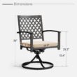 Sunshine Valley Outdoor Table and Chairs 5 -Piece Black Patio Dining Set Steel Square Table with 4 Beige Cushions Swivel Chairs