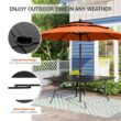 Sunshine Valley Outdoor Table and Chairs 9 -Piece Black Patio Dining Set Steel Square Table with 8 Red Stationary Chairs