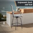 Sunshine Valley Outdoor Table and Chairs 5 -Piece Black Counter height Steel Rectangle Table with 4 Gray Swivel Chairs