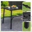 Sunshine Valley Outdoor Table and Chairs 5 -Piece Black Counter height Steel Rectangle Table with 4 Gray Swivel Chairs
