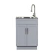 Style Selections 21.4-in x 24.1-in 1 -Basin Light Gray Freestanding Utility tub with Cabinet with Drain with Faucet