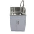 Style Selections 21.4-in x 24.1-in 1 -Basin Light Gray Freestanding Utility tub with Cabinet with Drain with Faucet