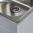 Style Selections 21.4-in x 24.1-in 1 -Basin Light Gray Freestanding Utility tub with Cabinet with Drain with Faucet