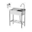 Garvee 47X20X36inch Free Standing Single Bowl Kitchen Sink with Cold and Hot Water Pipe