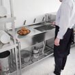 Garvee 47X20x37In Freestanding Single Bowl Kitchen Sink Pull-Out Hot and Cold Faucet Built-in Drain Basket Dish Rack