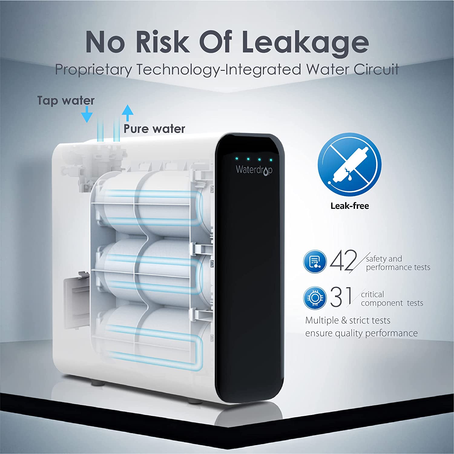 Waterdrop Tankless D6 with MNR35 Filter Carbon block Black Counter top filter Waterdrop Tankless D6 with MNR35 Filter Carbon block Black Counter top filter