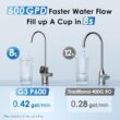 Waterdrop 8-stage G3P600 with PT Pitcher Composite/Activated carbon Reverse Osmosis Filtration Under Sink Water Filtration System with LED Purifier Stainless Steel Smart faucet Faucet