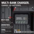 NOCO Genius GENPRO10X4: 4-Bank, 40A Onboard Battery Charger - 10A Per Bank, 12V Waterproof Marine Charger with Overcharge Protection & Temperature Compensation – for Lead-Acid & Lithium Batteries