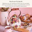 MACKENZIE-CHILDS Enamel Tea Kettle, Stylish Tea Kettle for Stovetop, White Flower Market, 2 Quarts