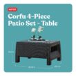 Keter Corfu All Weather Outdoor Patio Garden Furniture 4 -Piece Patio Conversation Set with Gray Cushions