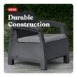 Keter Corfu All Weather Outdoor Patio Garden Furniture 4 -Piece Patio Conversation Set with Gray Cushions