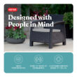 Keter Corfu All Weather Outdoor Patio Garden Furniture 4 -Piece Patio Conversation Set with Gray Cushions