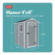 Keter 4-ft x 6-ft Manor Outdoor Gray Gable Roof Plastic Resin Storage Shed