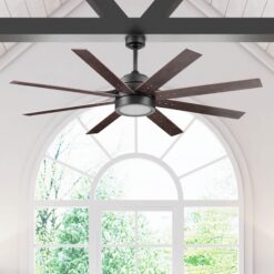 Honeywell Xerxes 62-in Bronze with Rough Pine/Dark Elm Blades Ceiling Fan With Light and Remote Control Included 8 -Blade