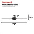 Honeywell Xerxes 70-in Matte Black with Walnut/Black Blades Adjustable White Covered Outdoor Ceiling Fan With Light and Remote Control Included 8 -Blade Honeywell Xerxes 70-in Matte Black with Walnut/Black Blades Adjustable White Covered Outdoor Ceiling Fan With Light and Remote Control Included 8 -Blade