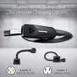 Lectron Tesla NACS Portable Charger Level 1 and Level 2 NEMA 5-15p/14-50p Plug In EV Electric Vehicle Charging Station-up to 40 Amps/ 240-Volts with 16-ft Cable