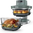 Ninja Crispi Pro 6-in-1 Glass Air Fryer | 450°F, Nontoxic, 6qt & 2.5qt Containers & Lids | Microwave, Freezer, Dishwasher Safe | Max Crisp, Air Fry, Bake, Roast, Recrisp, Dehydrate | Ash Grey, AS101DG