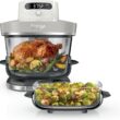 Ninja Crispi Pro 6-in-1 Glass Air Fryer | 450°F, Nontoxic, 6qt & 2.5qt Containers & Lids | Microwave, Freezer, Dishwasher Safe | Max Crisp, Air Fry, Bake, Roast, Recrisp, Dehydrate | Bone | AS101LG