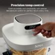 Ninja Crispi Pro 6-in-1 Glass Air Fryer | 450°F, Nontoxic, 6qt & 2.5qt Containers & Lids | Microwave, Freezer, Dishwasher Safe | Max Crisp, Air Fry, Bake, Roast, Recrisp, Dehydrate | Bone | AS101LG