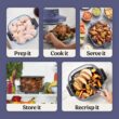 Ninja Crispi Pro 6-in-1 Glass Air Fryer | 450°F, Nontoxic, 6qt & 2.5qt Containers & Lids | Microwave, Freezer, Dishwasher Safe | Max Crisp, Air Fry, Bake, Roast, Recrisp, Dehydrate |Amethyst, AS101PU1